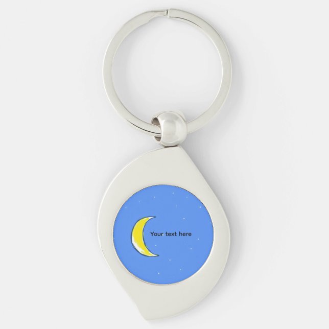 Chaveiro Lua – Design de Texto Personalizado Lunar Minimali (Frente)