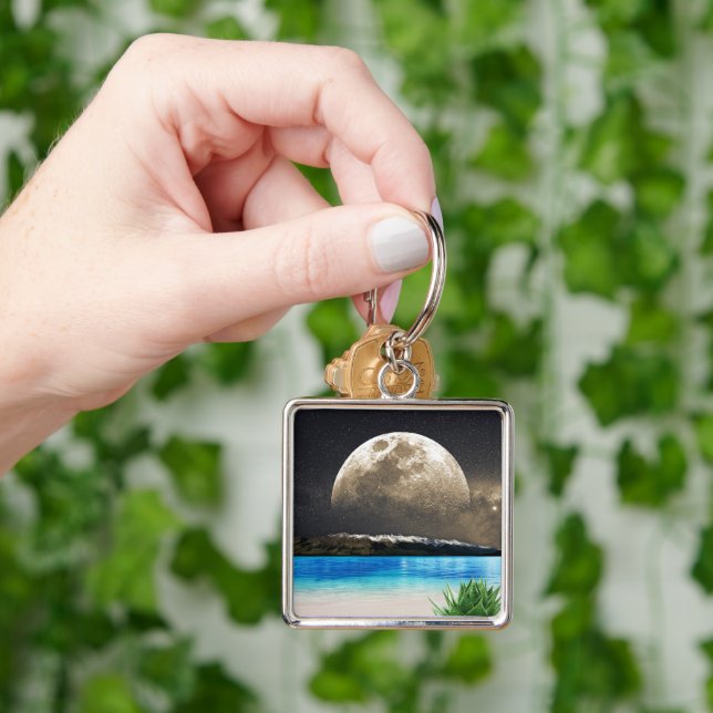 Chaveiro Lua E Praia (Mão)