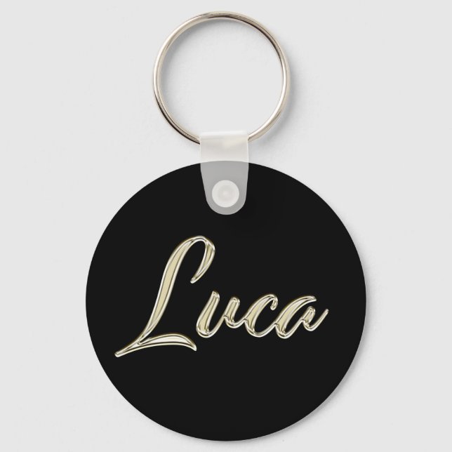 Chaveiro Luca Name whitegold Button Schlüsselanhänger (Frente)