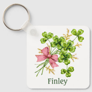 Chaveiro Lucky Charm Clover Vintage Personalizou Boa Sorte 