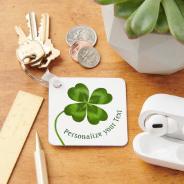 Chaveiro Lucky Charm Clover Vintage Personalizou Boa Sorte
