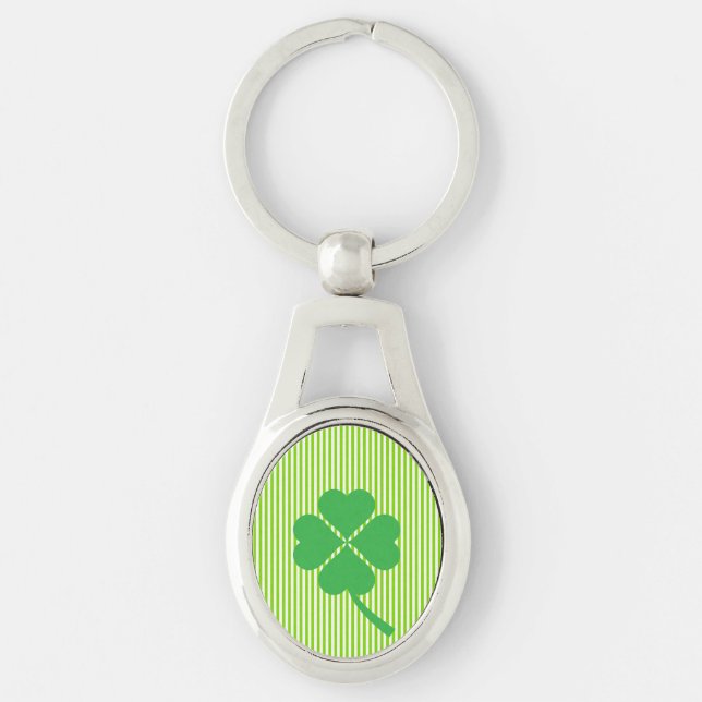 Chaveiro Lucky Four Shamrock Folha Design-87906 (Frente)