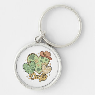 Chaveiro Lucky Western Heart Shamrock irlandês