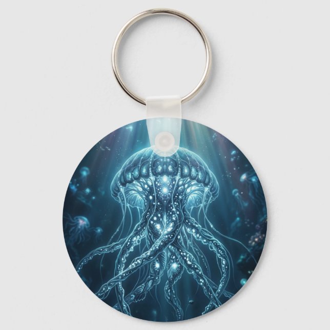 Chaveiro "Luminária de Parede de Água Profunda com Água-viv (Frente)