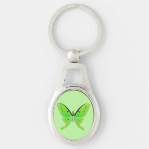 Chaveiro Luna moth com um fundo verde pálido
