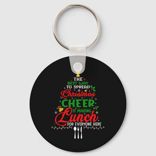 Chaveiro Lunch Lady Christmas Xmas School Cafeteria Lunch L (Frente)