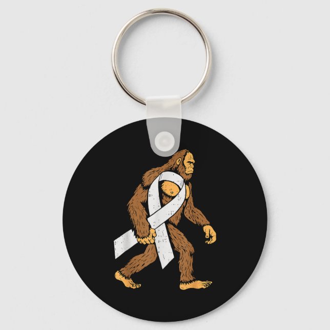 Chaveiro Lung Cancer Awareness Bigfoot White Ribbon Suprt M (Frente)