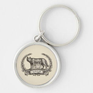 Chaveiro Lupa Capitolina Vintage Romulus Remus Emblema SPQR