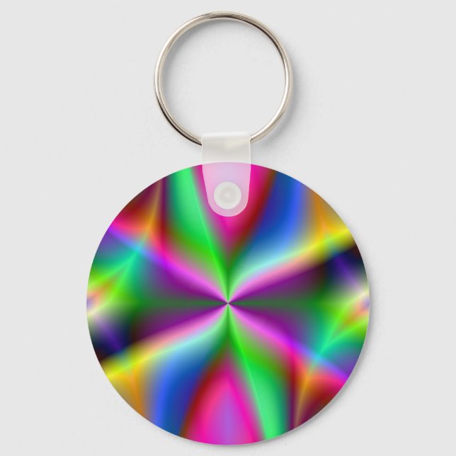 Chaveiro Luster Fractal Metálico Colorido (Frente)