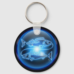 Chaveiro lustroso azul dos peixes