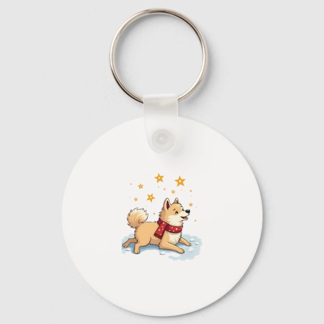Chaveiro Luta de Akita Snowball (Frente)