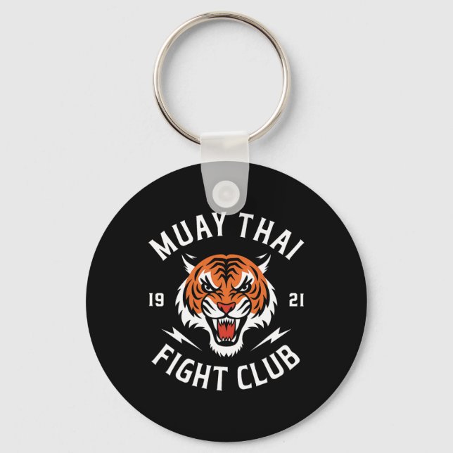 Chaveiro Luta de Lutadores de Muay Thai Tiger Kickboxing Th (Frente)