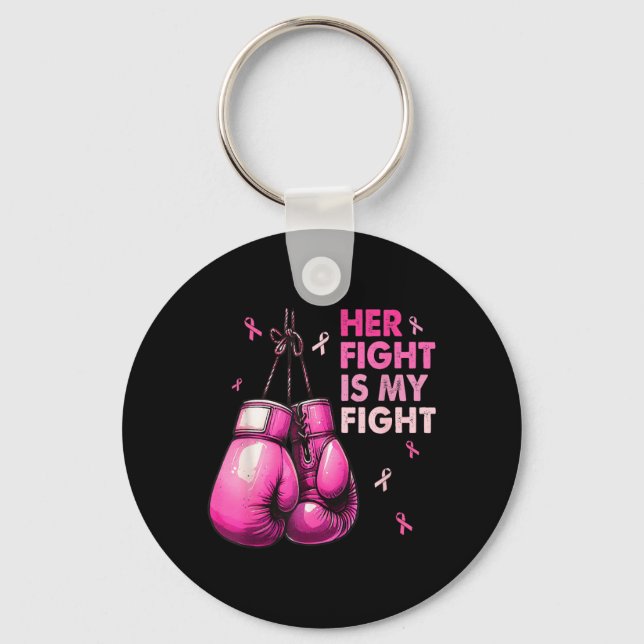Chaveiro Luta é Luta Luvas de Boxe Câncer de Mama (Frente)