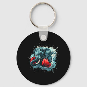 Chaveiro Lutador de Boxe Amante de Elefantes Luvas de Boxe