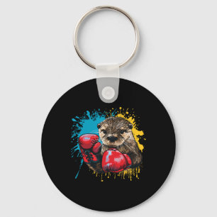 Chaveiro Lutador de Boxe Amante de Lontra Luvas de Boxe Kic