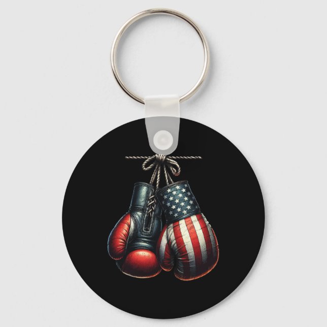 Chaveiro Luvas de Boxe da Bandeira dos EUA para Treino de B (Frente)