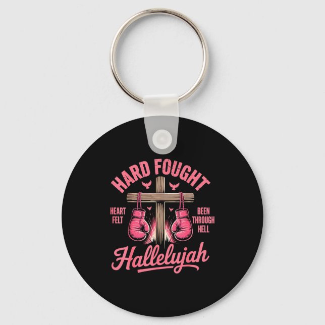 Chaveiro Luvas de Boxe Hallelujah Lutadas Com Fé  (Frente)