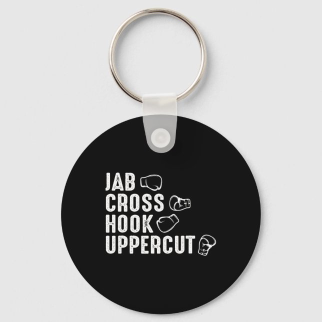 Chaveiro Luvas de Boxe Jab Cross Hook Uppercut Boxer  (Frente)