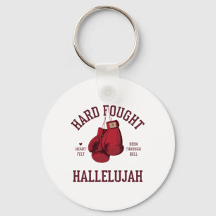 Chaveiro Luvas de Boxe Laço Rosa Hallelujah Hard Fought