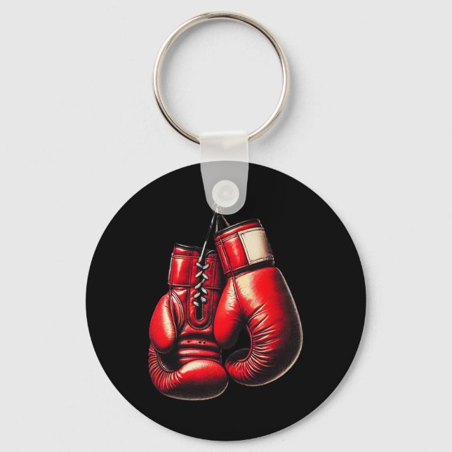 Chaveiro Luvas de Boxe Vermelhas Boxe Esporte Lutador de Bo (Frente)