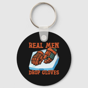 Chaveiro Luvas de hóquei no gelo vintage Homens de verdade