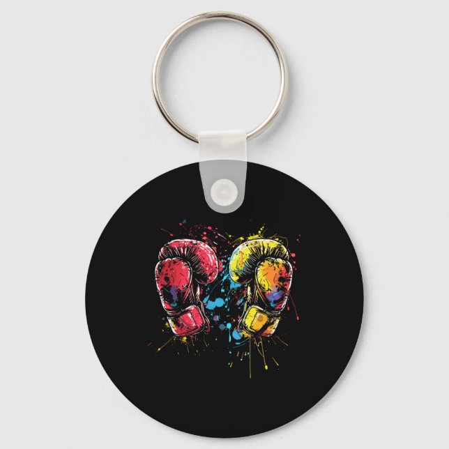 Chaveiro Luvas de Kickboxing Splotch Artista Marcial  (Frente)
