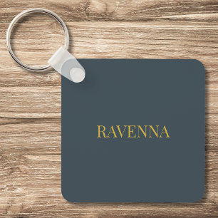 Chaveiro Luxo em Carvão Serif Personalizado Presente para E