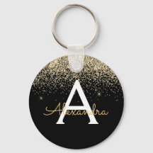 Luxo Glitter Monograma Preto Dourado