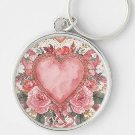 Chaveiro Luxo,Valentine, Coração Rosa do Amor ,Padrão de Fl
