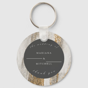 Chaveiro Luxury Marble Dourado branco-relha e cinza