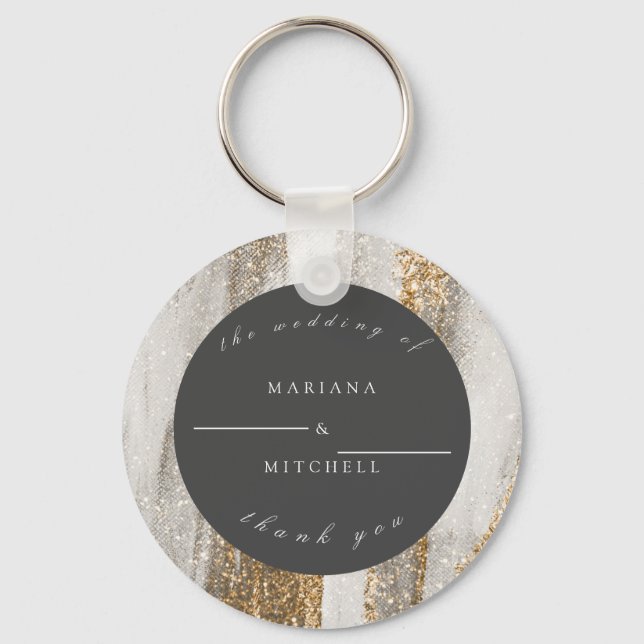 Chaveiro Luxury Marble Dourado branco-relha e cinza (Frente)