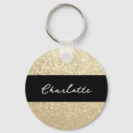 Chaveiro Luxury Sparkle Name Glitter Dourado