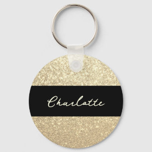 Chaveiro Luxury Sparkle Name Glitter Dourado