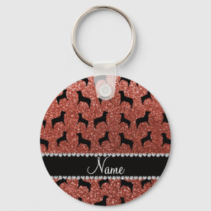 Chaveiro Luz conhecida personalizada - cães alaranjados do