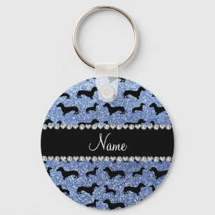 Chaveiro Luz conhecida personalizada - dachshunds azuis do
