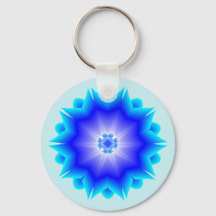 Chaveiro Luz floral da mandala e tema azul escuro