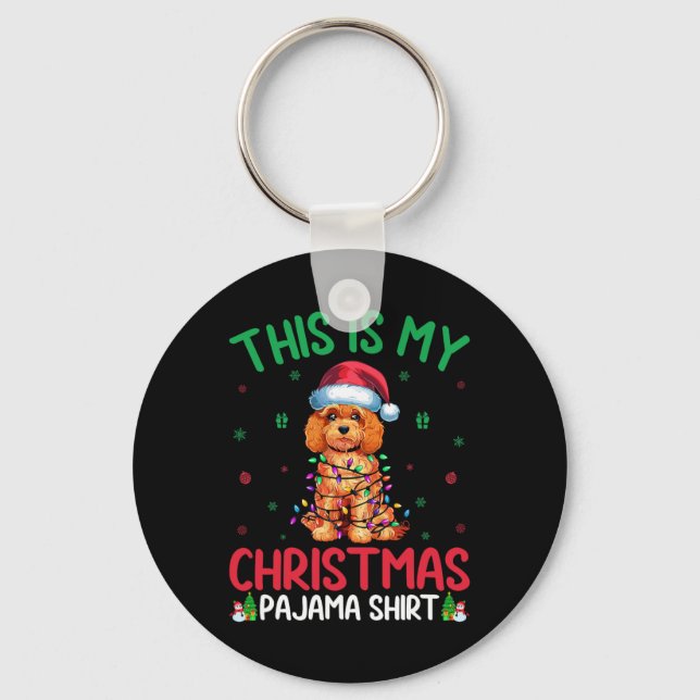 Chaveiro Luzes de árvore feia do Xmas Papais noeis Apoo Cão (Frente)