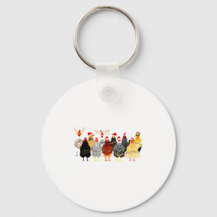 Chaveiro Luzes de enfeite de Natal de frango Merry Chickmas