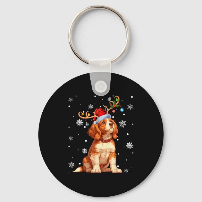 Chaveiro Luzes de Natal Cavalier King Charles Spaniel Xma (Frente)