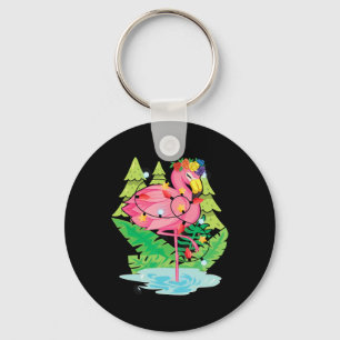 Chaveiro Luzes de Natal de Flamingo Animal Ave Tropical Chr