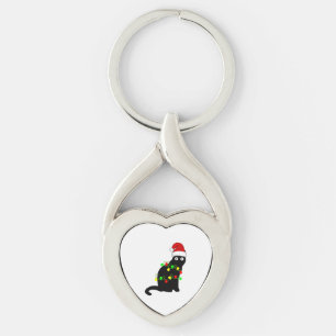 Chaveiro Luzes de Natal de Gato Negro