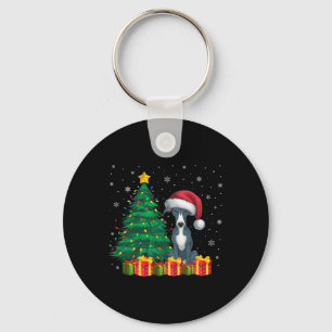 Chaveiro Luzes de Natal de Greyhound Santa Hat, Itália Feia
