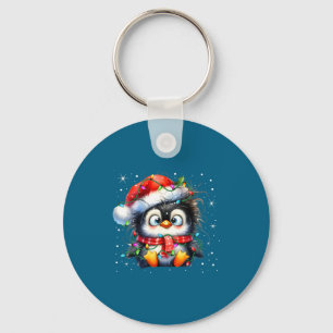 Chaveiro Luzes de Natal de Pinguim Fofo Amantes de Pinguins