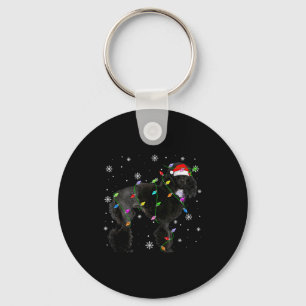 Chaveiro Luzes de Natal do Cão Odle Preto Chapéu Divertido