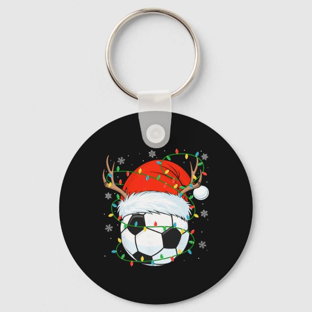 Chaveiro Luzes de Natal do Futebol de Papai Noel Pla (Frente)