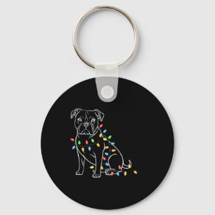 Chaveiro Luzes de Natal do Papai Noel Engraçado do Pitbull