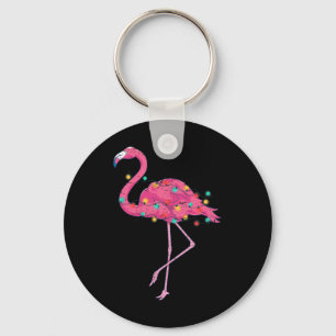 Chaveiro Luzes de Natal Engraçadas Flamingo Rosa Natal Trop