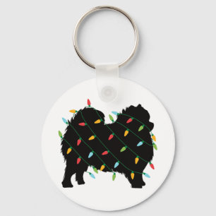 Chaveiro Luzes de Natal Pomerânia Presente Fofo Para Amante