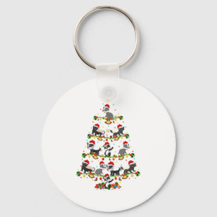 Chaveiro Luzes de Texugo Natal Papai Noel Texugo Árvore de