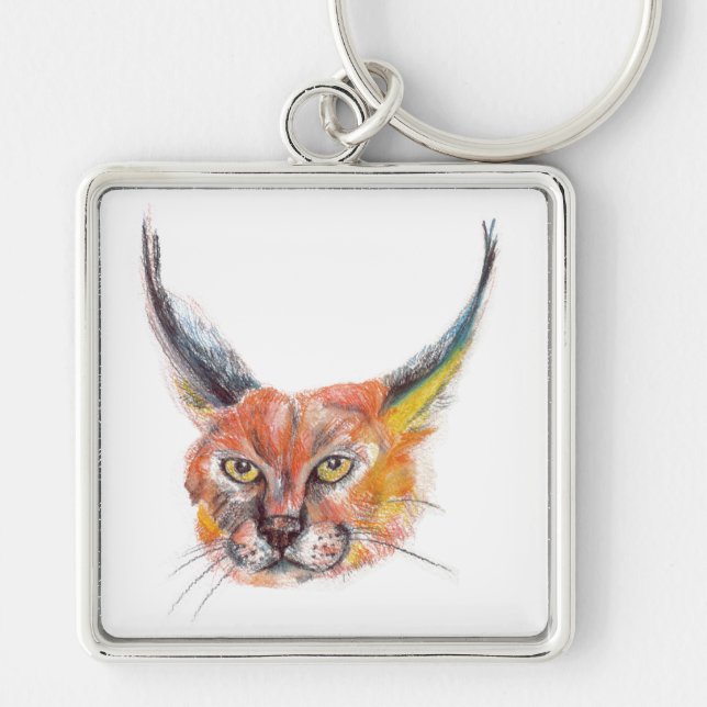 Chaveiro Lynx, desenho da vida selvagem - Key Ring (Frente)